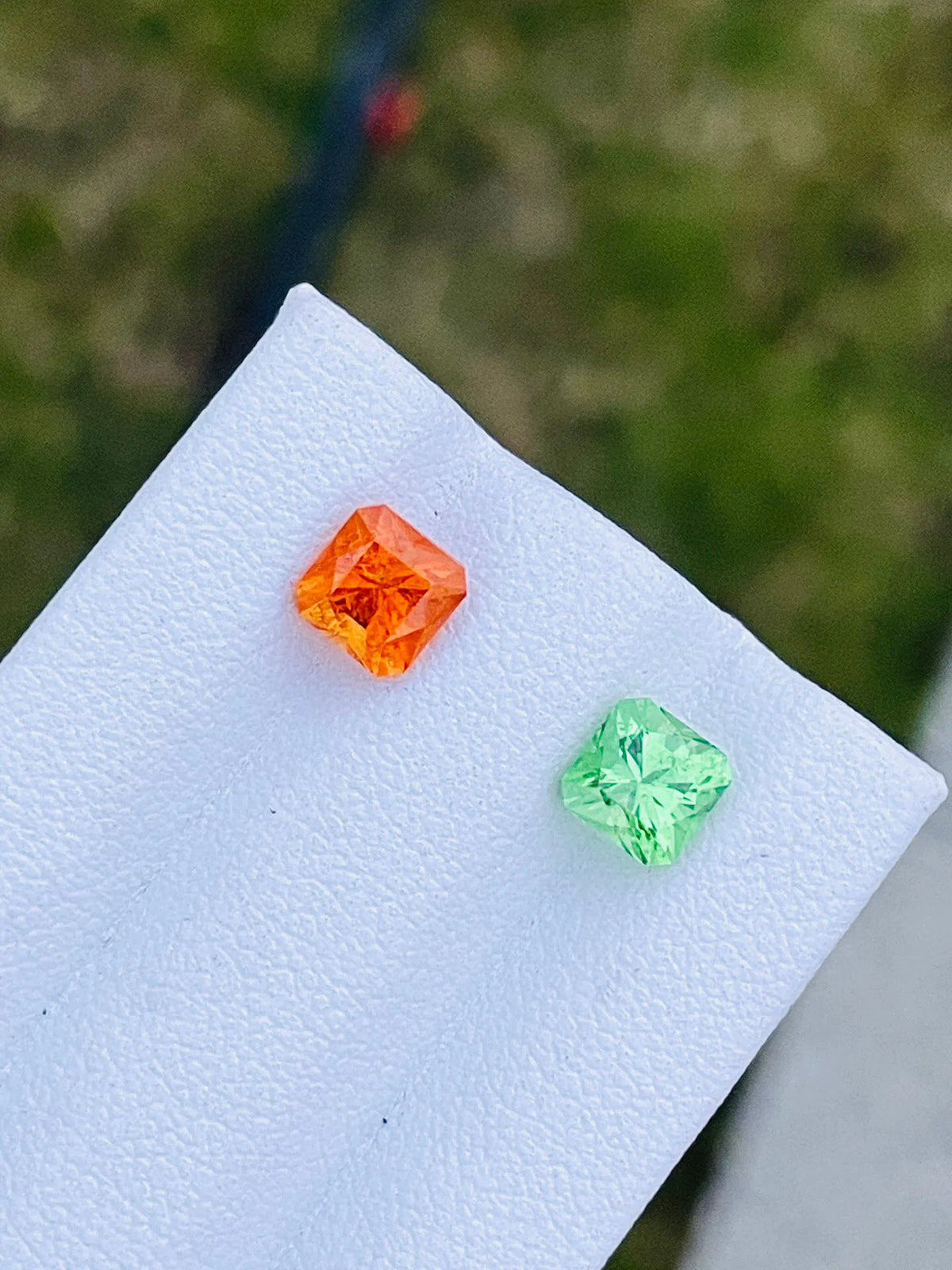 Natural Tsavorite Tanzania /Spessatite Nigiria Gemstones High Quality Cutting 2.56 Carats Green-Fanta Color Clarity100%~WBH Gems