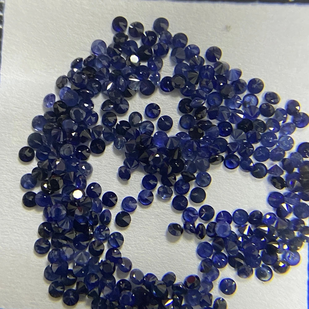 25 Pieces Round Brilliant Cut 2mm Natural Blue Sapphire Thailand Gemstone 100% Original 1 Carat Stones
