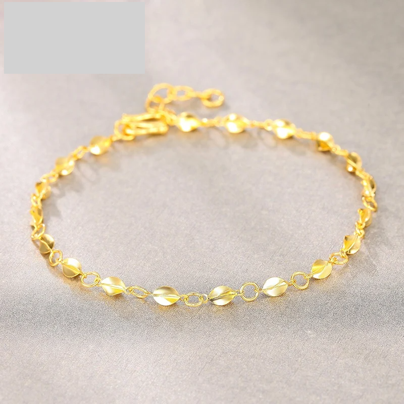 Women 24k Gold Bracelet Pure 999  Carambola Girl Party Gift Good