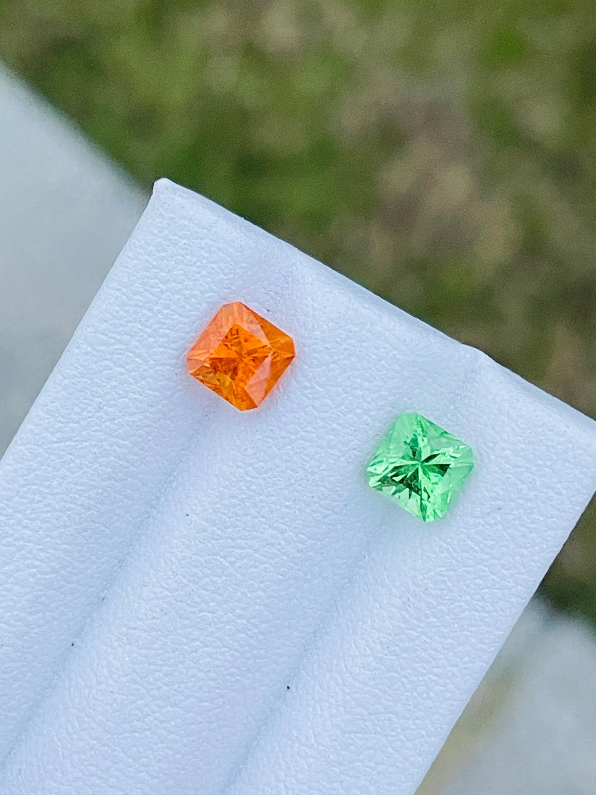 Natural Tsavorite Tanzania /Spessatite Nigiria Gemstones High Quality Cutting 2.56 Carats Green-Fanta Color Clarity100%~WBH Gems