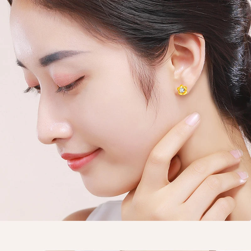 24K Pure Gold Earring Real AU 999 Solid Gold Earrings Nice Good Hollow Ball Tassel Upscale Trendy Fine Jewelry Hot Sell New 2023