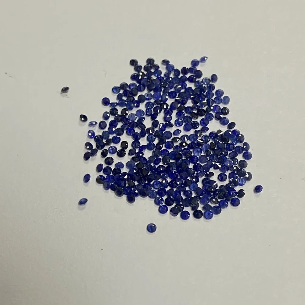 1mm 2mm Natural Round Blue Sapphire Gemstone 100% Thailand Original Stones For Jewelry Material