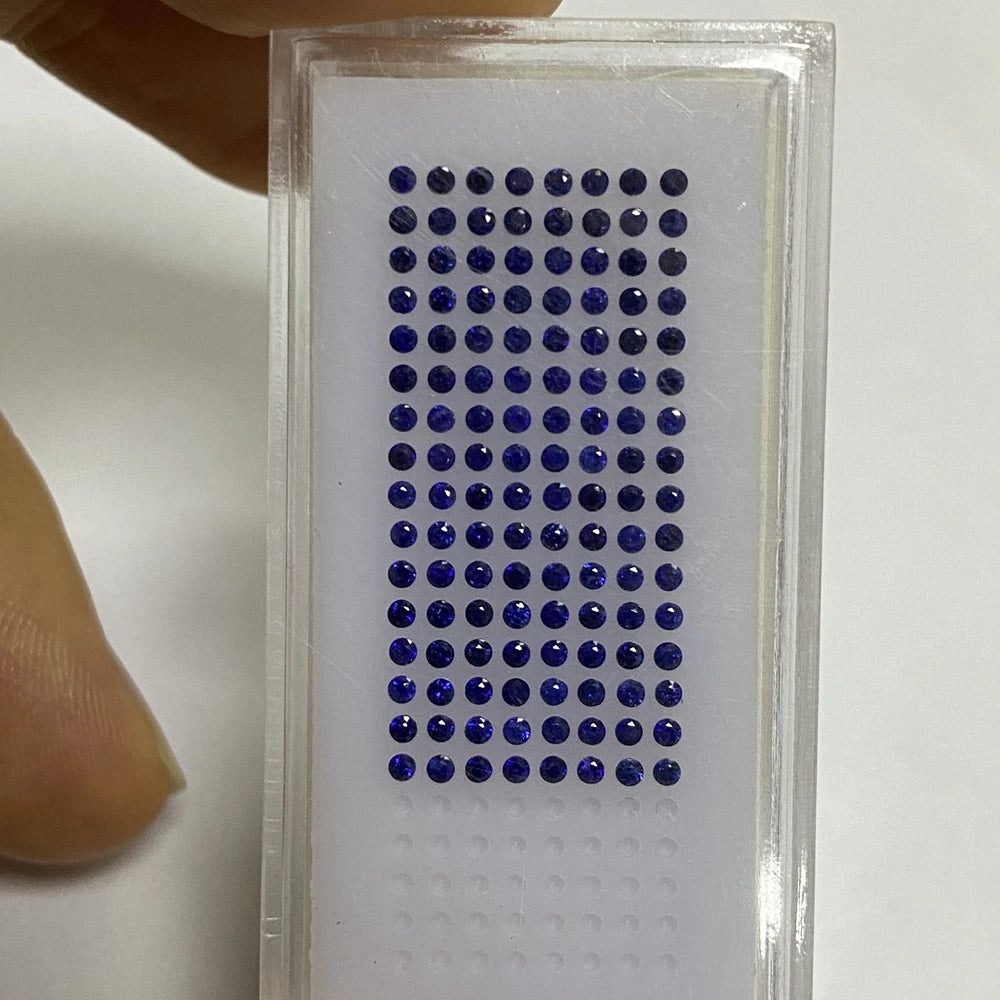 25 Pieces Round Brilliant Cut  2mm Natural Blue Sapphire Thailand Gemstone 100% Original 1 Carat Stones