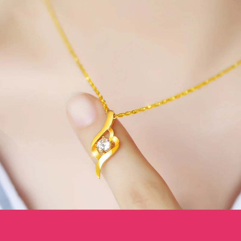 24K Pure Gold Pendant Real AU 999 Solid Gold Charm Beautiful Pendant