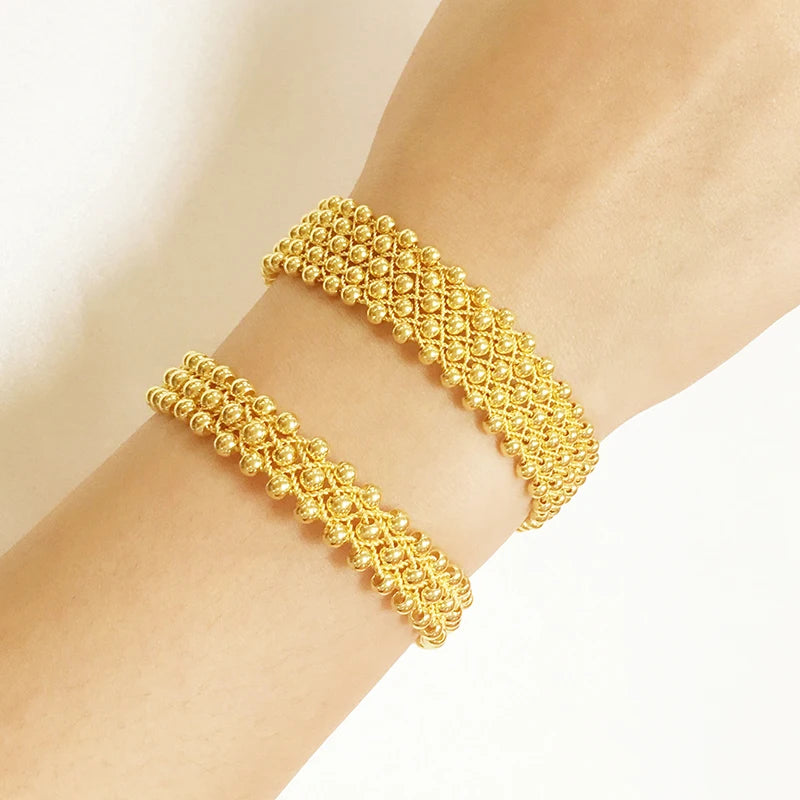 24K Pure Gold Bracelet Real 999 Solid Gold Bangle Beautiful Ball Romantic Trendy Classic Jewelry
