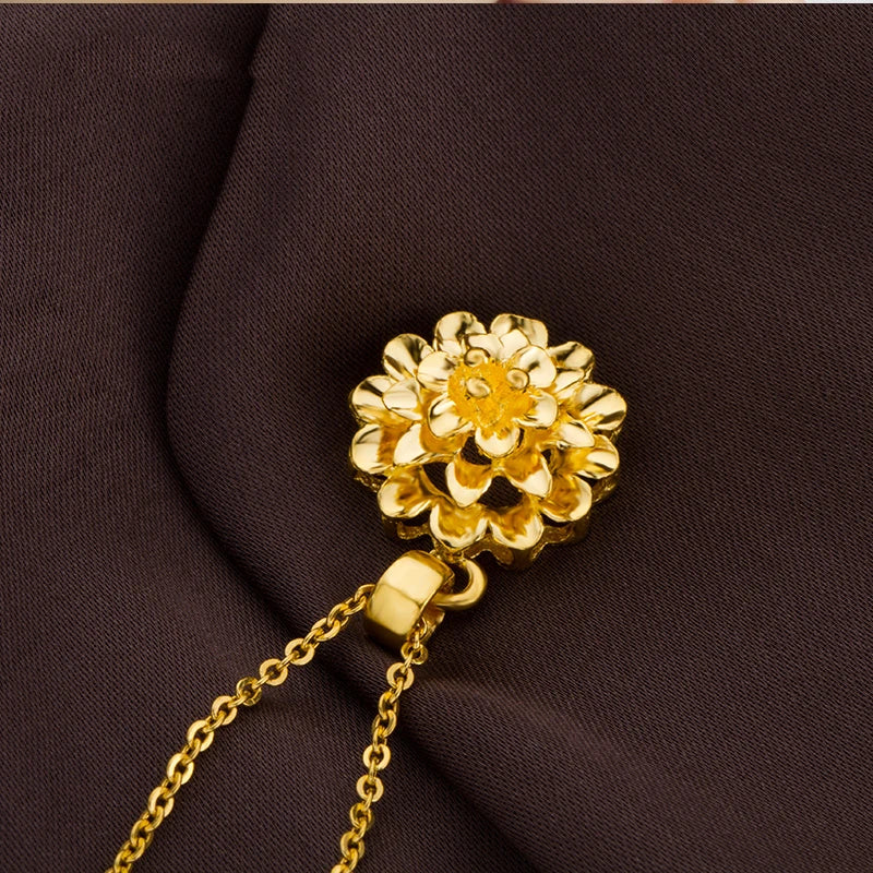 24K Pure Gold Pendant Real AU 999 Solid Gold Charm Beautiful  Trendy Classic Party Fine Jewelry