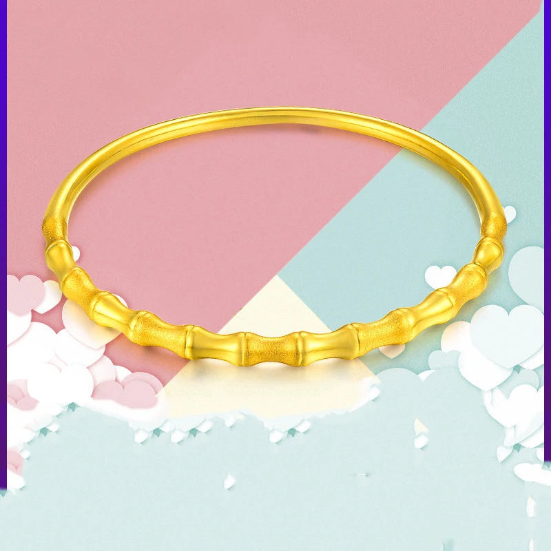 24K Pure Gold Bracelet Real 999 Solid Gold Bangle Upscale Beautiful  Romantic Trendy Classic Jewelry