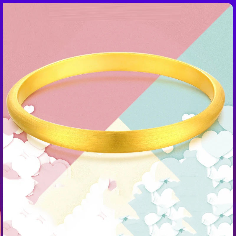 24K Pure Gold Bracelet Real 999 Solid Gold Bangle Simple Beautiful  Romantic Classic