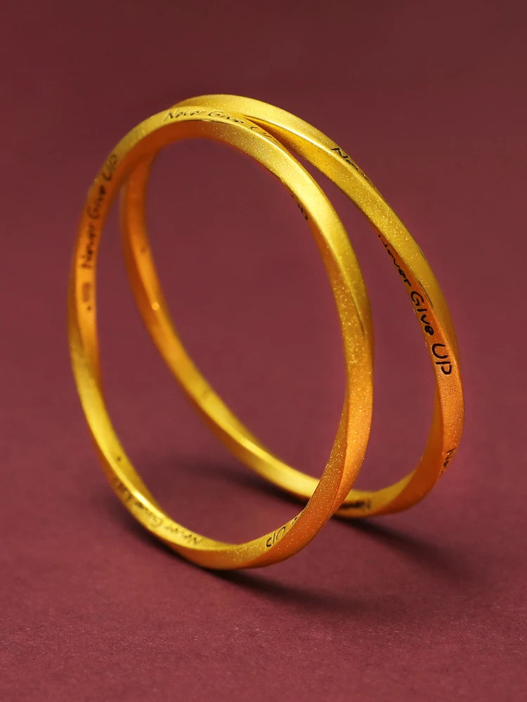 24K Pure Gold Bracelet Real 999 Solid Gold Bangle Beautiful  Romantic Trendy Classic Jewelry