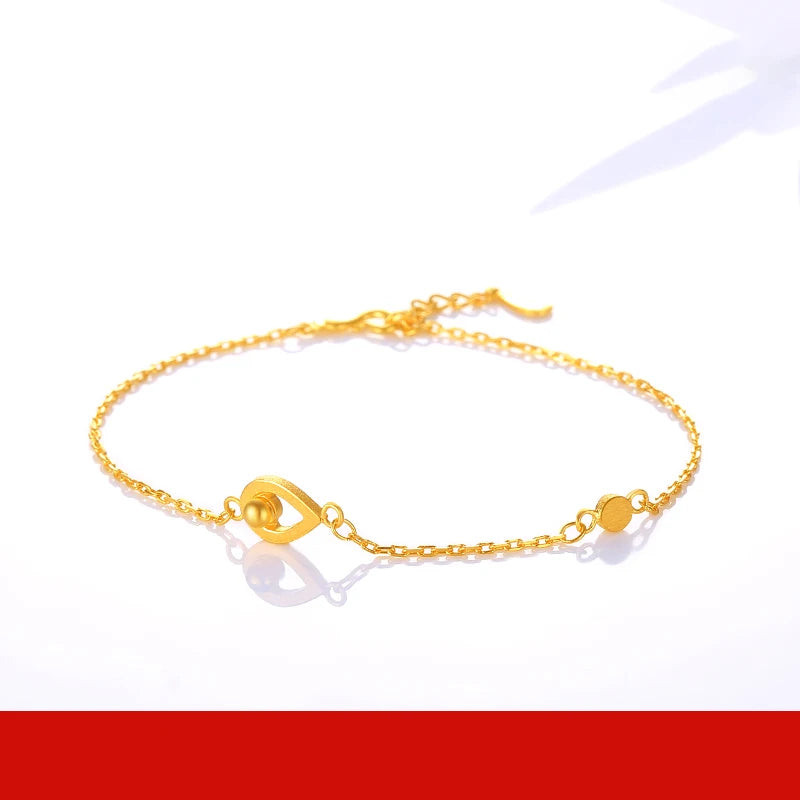 24K Pure Gold Bracelet Real 999 Solid Gold Bangle Beautiful Butterfly  Classic Jewelry