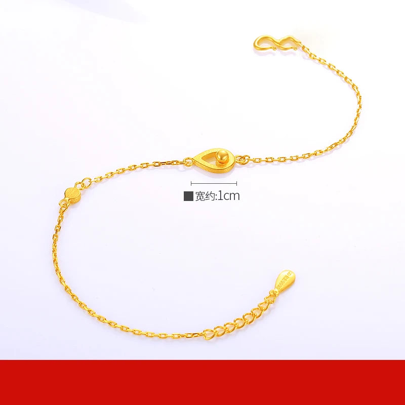 24K Pure Gold Bracelet Real 999 Solid Gold Bangle Beautiful Butterfly  Classic Jewelry