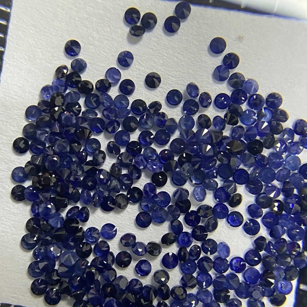25 Pieces Round Brilliant Cut  2mm Natural Blue Sapphire Thailand Gemstone 100% Original 1 Carat Stones