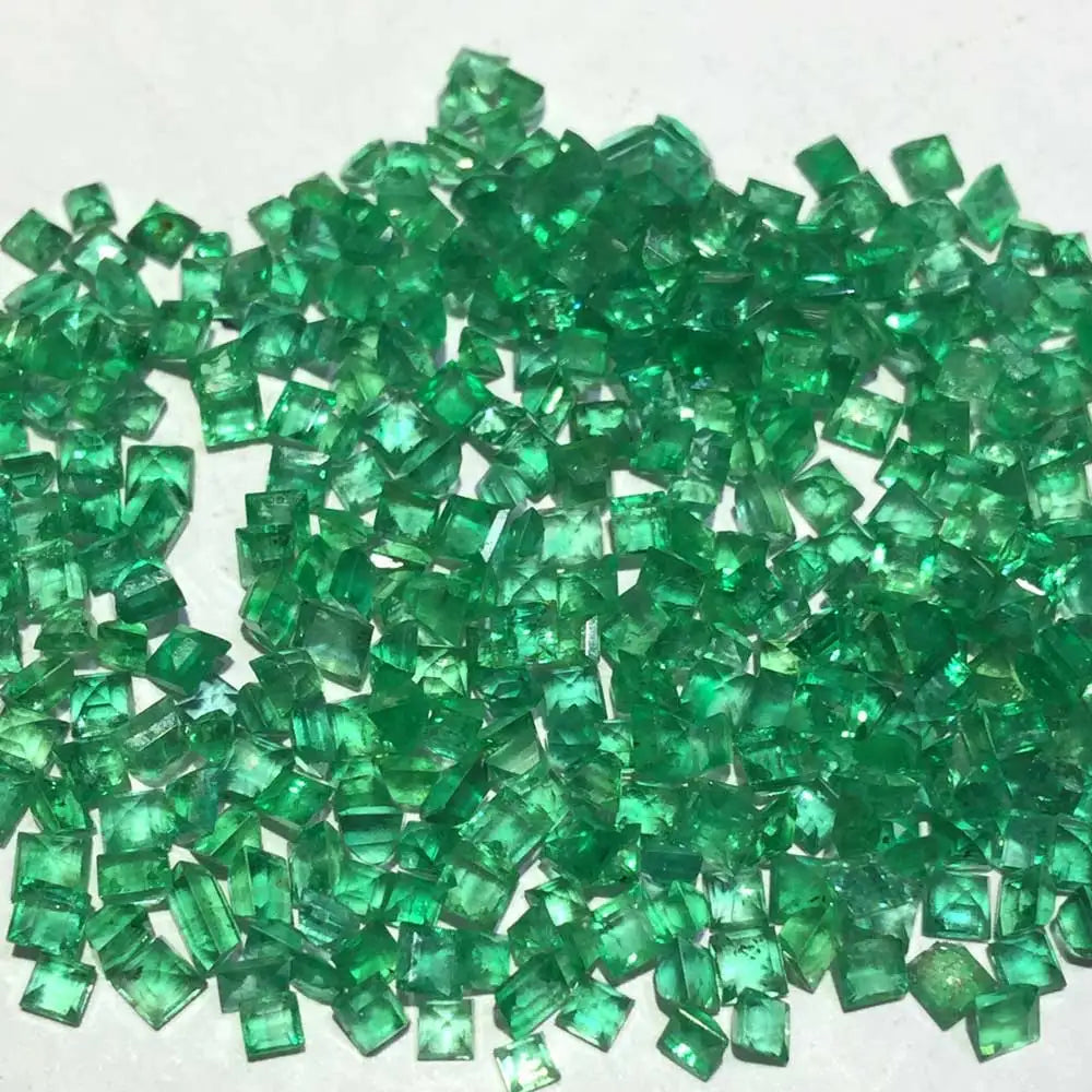 Genuine Natural Colombia Emerald Loose Gemstone 1PCS Square Cut  Precious Stone For Silver Gold Women Diy Jewelry