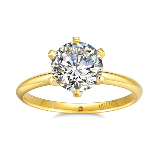 2ct 1ct VVS1 Moissanite Ring 18K Gold 100% Genuine for Women Wedding Anniversary Engagement Wedding Gift Fine Jewelry