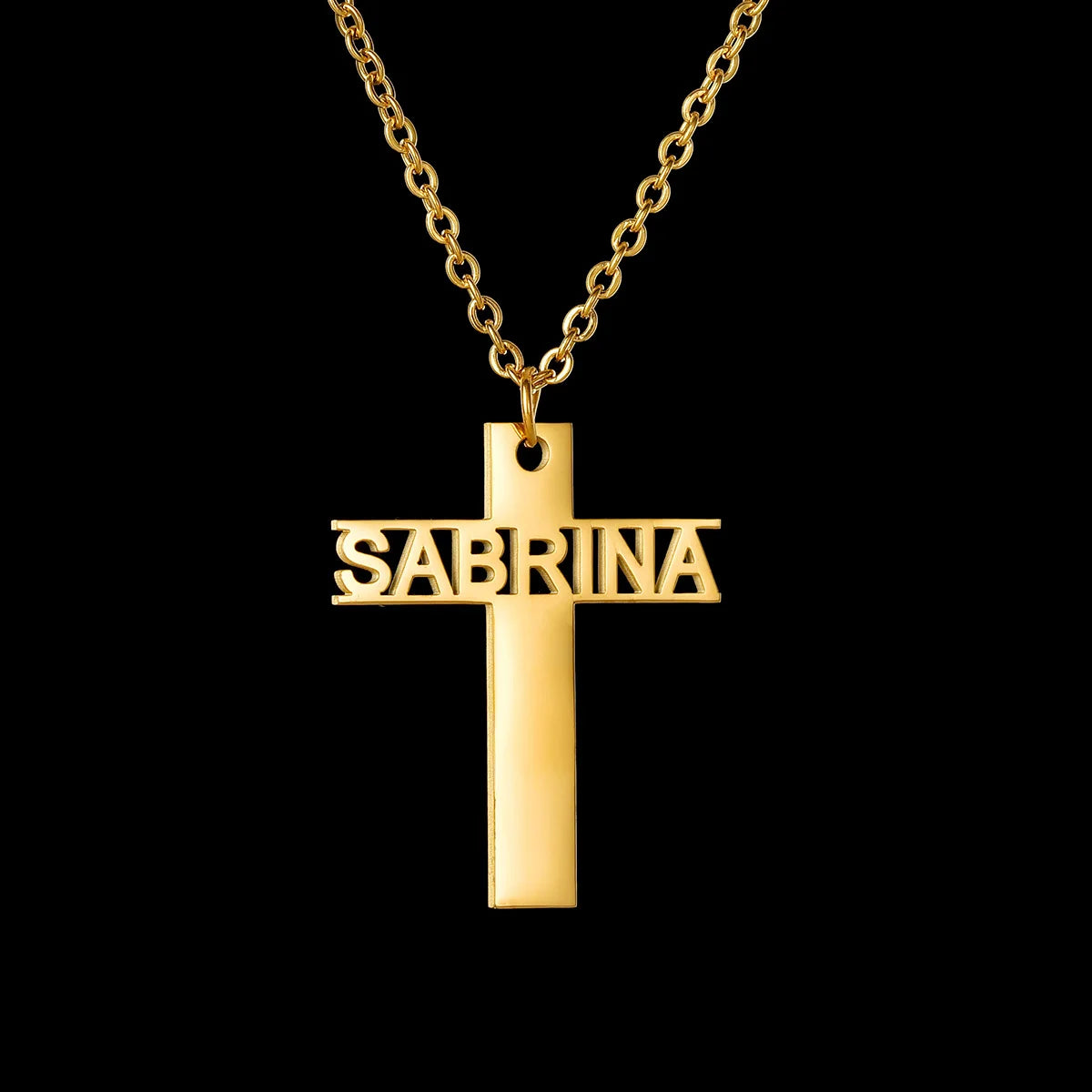 Collier avec pendentif en forme de croix personnalisé Acheerup pour femme et homme, en acier inoxydable, en zircon, bijou personnalisé, cadeau chrétien