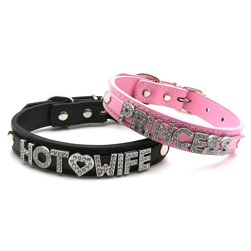 Collier ras du cou sexy en cuir PU avec lettres de nom personnalisées pour hommes et femmes, bijoux ras du cou personnalisés pour cosplay