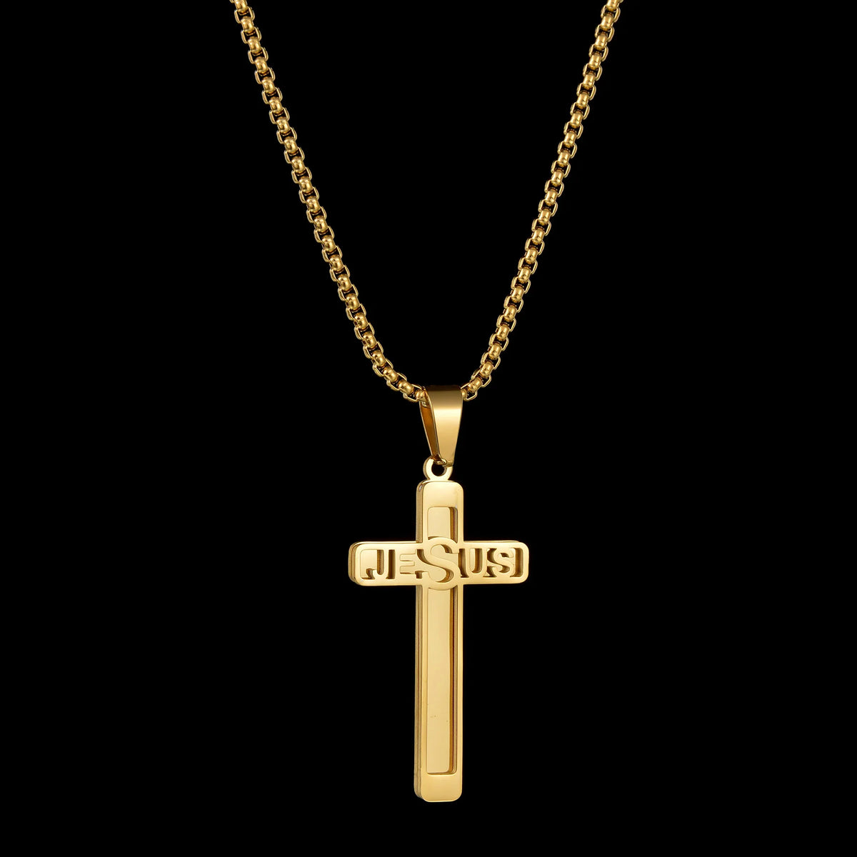 Collier avec pendentif en forme de croix personnalisé Acheerup pour femme et homme, en acier inoxydable, en zircon, bijou personnalisé, cadeau chrétien