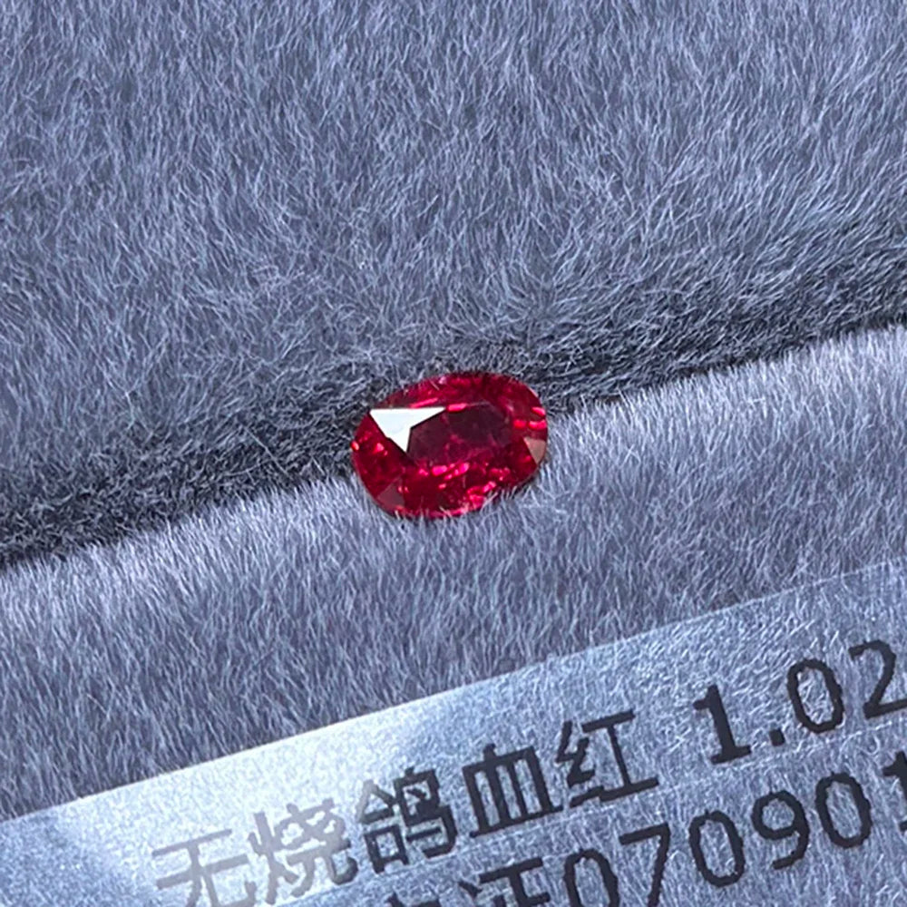 Ruby Untreated Mozambique Oval GRS Main Certificate Pigeon Blood Red Wedding Ring Set with Main Stone Pendant Set