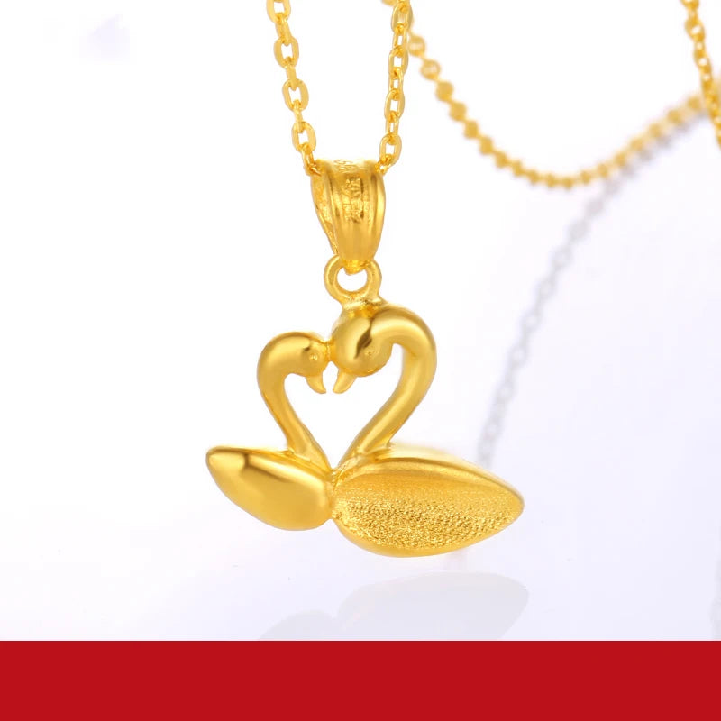 24K Pure Gold Pendant Real AU 999 Solid Gold Charm  Beautiful Duck Classic Fine Jewelry