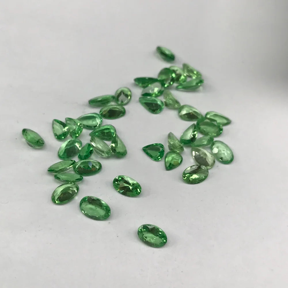 Natural Tsavorite Loose Gemstone Oval 4*6mm Bright Color for Silver Gold DIY Jewelry Making