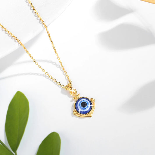 Unique design Evil Eye Pendant 18K Gold Necklace for Women Anniversary Party Gift Fine Jewelry With Certificate