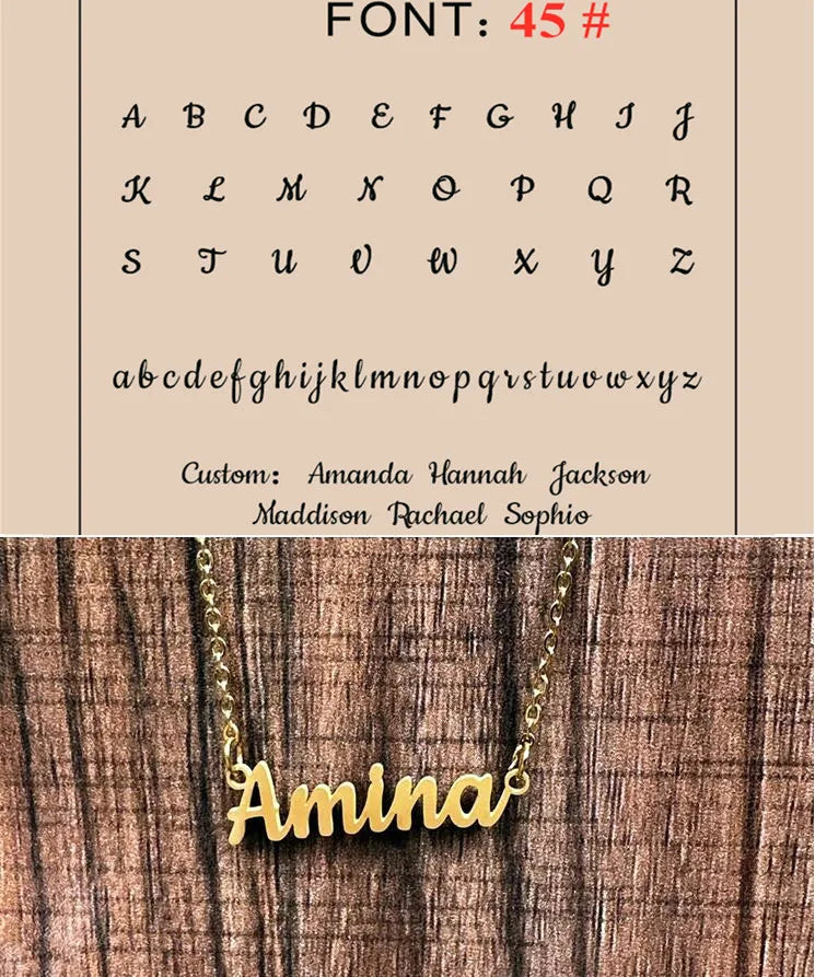Collier avec nom personnalisé, collier ras du cou doré personnalisé en acier inoxydable pour femmes et hommes, bijoux personnalisés, cadeau pour couple