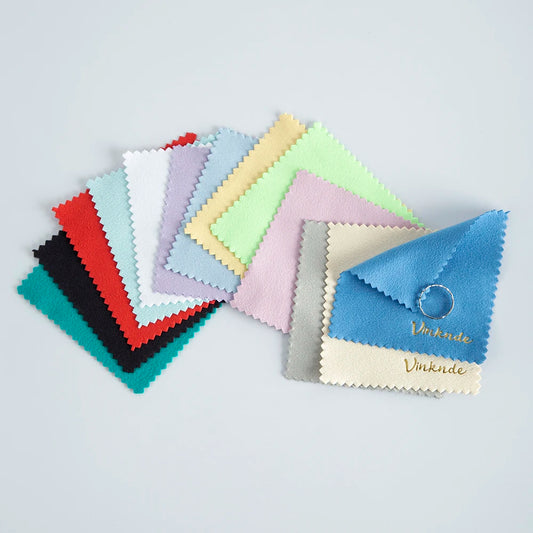 Lot de 100 chiffons de nettoyage pour bijoux en argent 8 x 8 cm, personnalisés, avec logo personnalisé, doux et propre, outil d'essuyage, logo imprimé