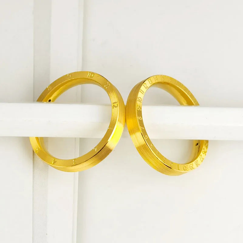 1PCS Pure 999 24K Yellow Gold Ring Women 520 Clock Rings 5G Hard Gold Crafts Loving Heart  Rings US Size 6-9