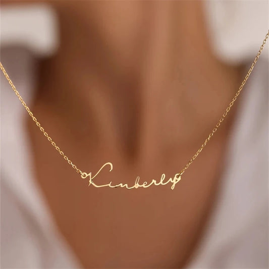 Collier avec nom personnalisé, collier ras du cou doré personnalisé en acier inoxydable pour femmes et hommes, bijoux personnalisés, cadeau pour couple