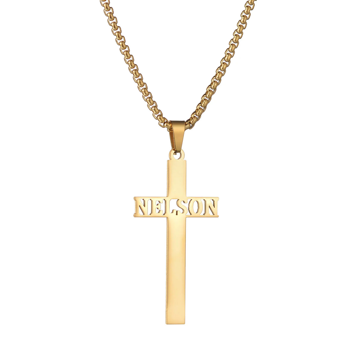 Collier avec pendentif en forme de croix personnalisé Acheerup pour femme et homme, en acier inoxydable, en zircon, bijou personnalisé, cadeau chrétien