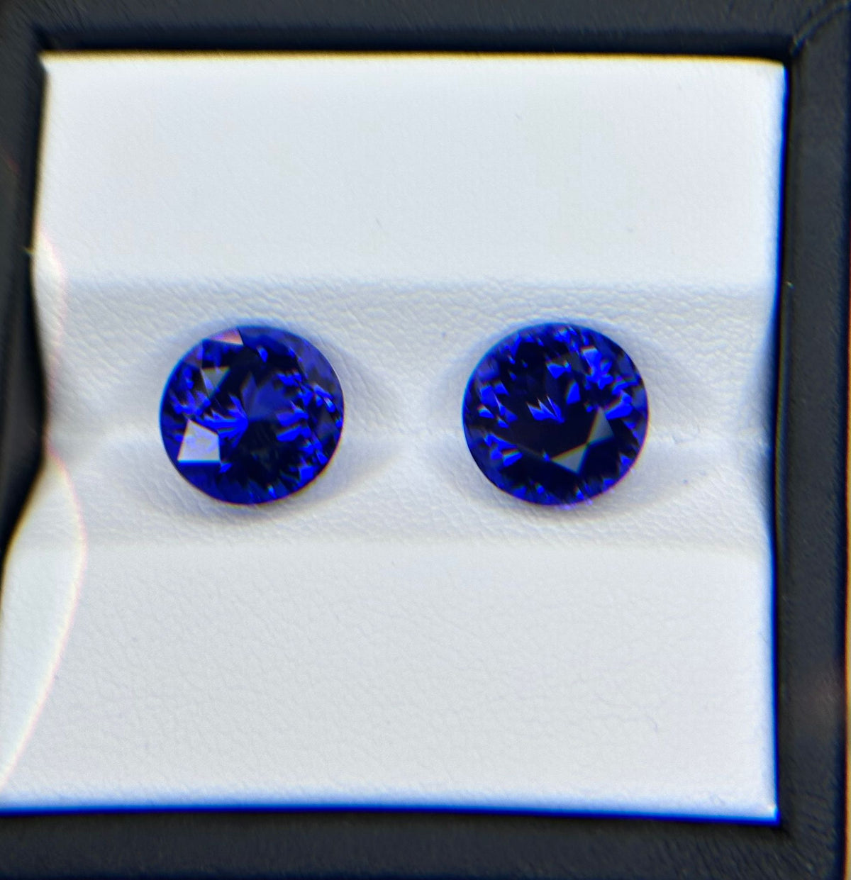 Natural Vivid Blue Tanzanite Pair Round Shape Brilliant Cut 11.97ct. Natural Loose Gemstone