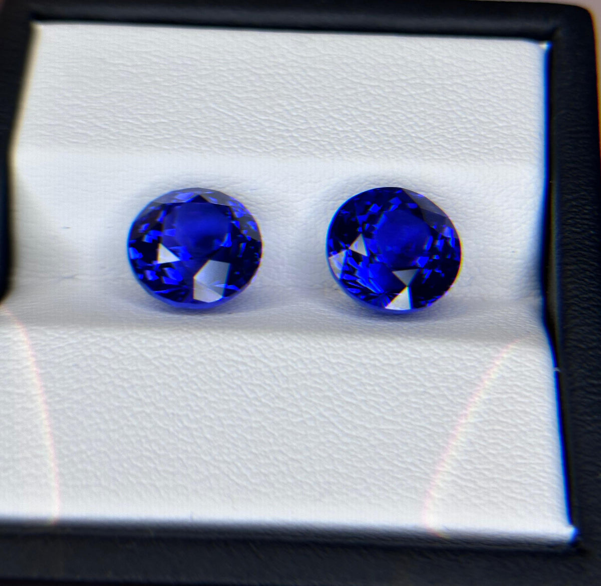 Natural Vivid Blue Tanzanite Pair Round Shape Brilliant Cut 11.97ct. Natural Loose Gemstone